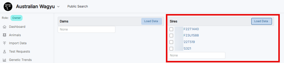 Mating Planner Populated Screen