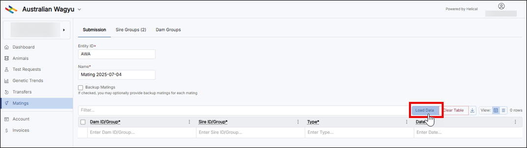 Adding Animals Matings