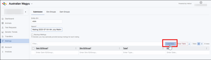 Loading Matings Data