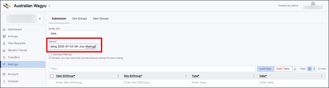 Naming Matings