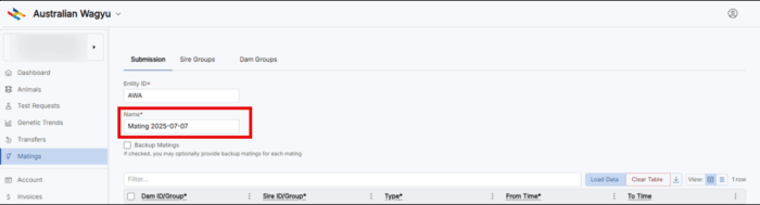Naming Multi Matings