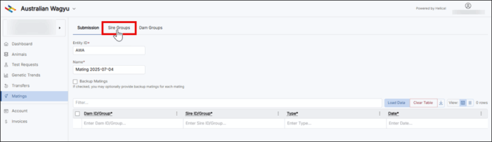 Selecting Sire Groups