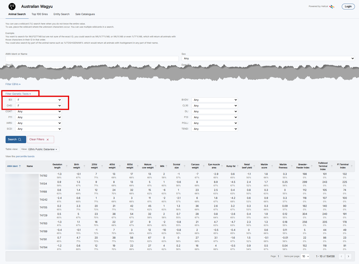 Filter Genetic Tests
