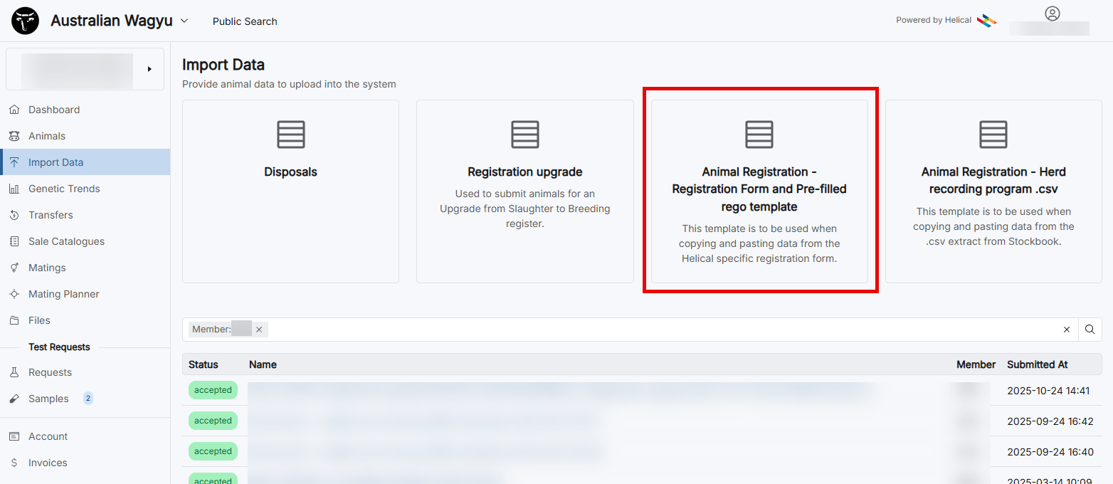 pre filled selection