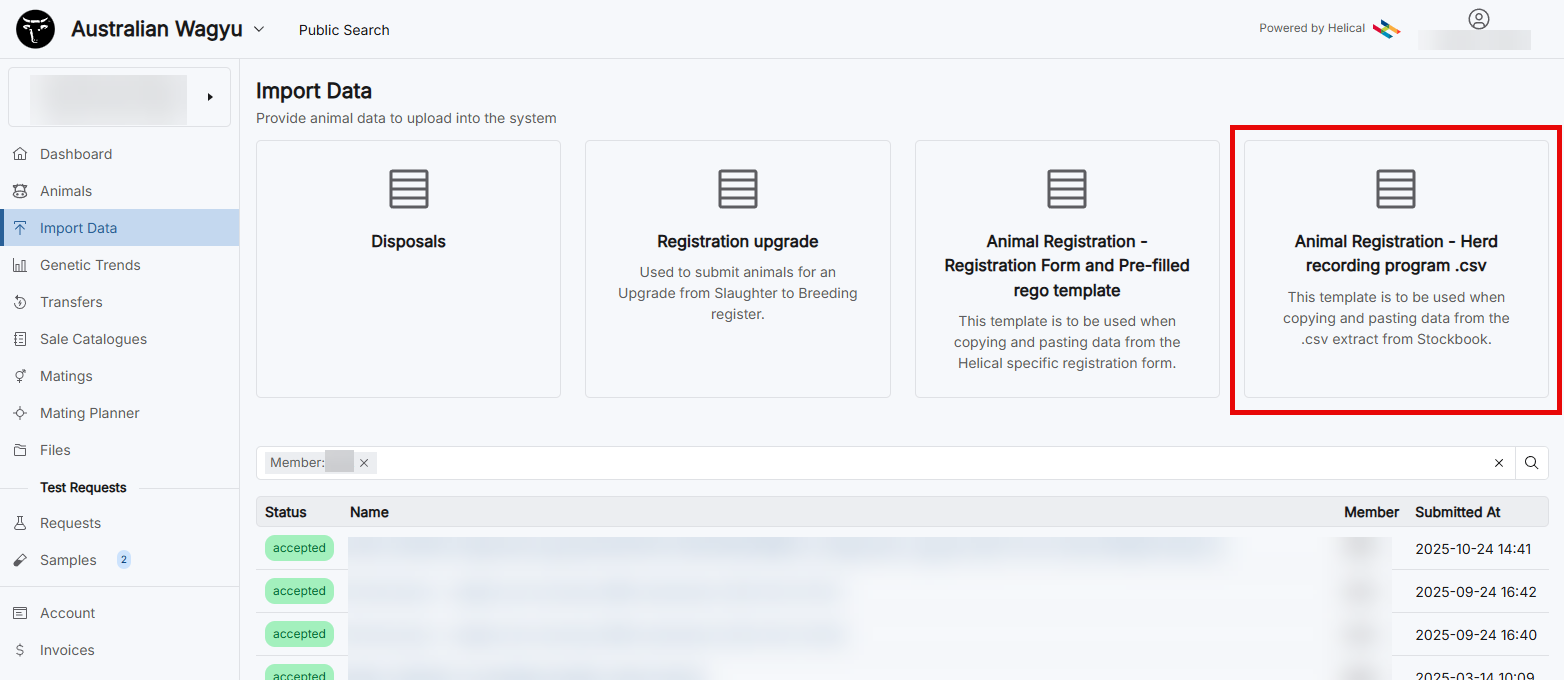 herd recording program import