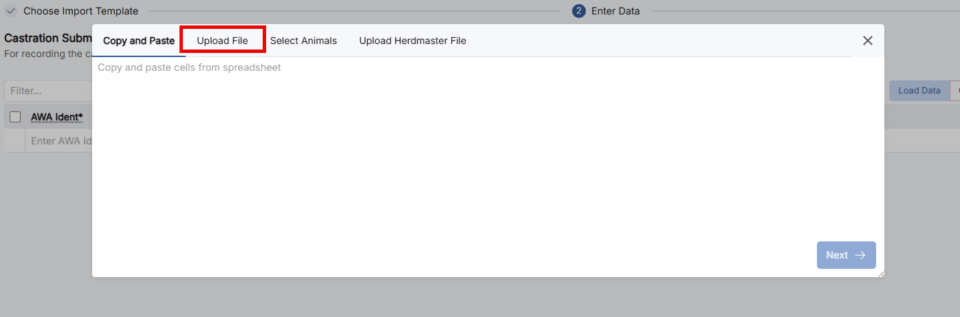 Upload file