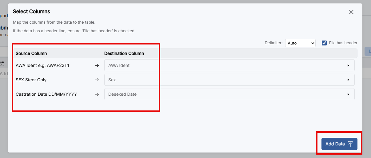 Add data