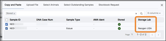 Stored DNA test request 6