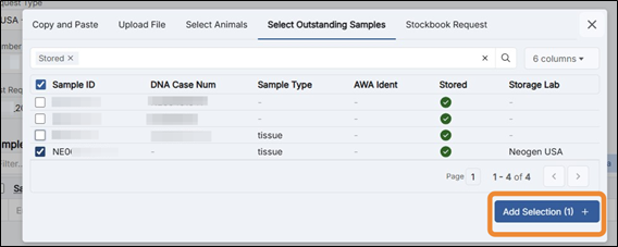 Stored DNA test request 7