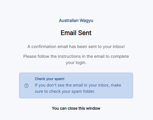Confirmation email