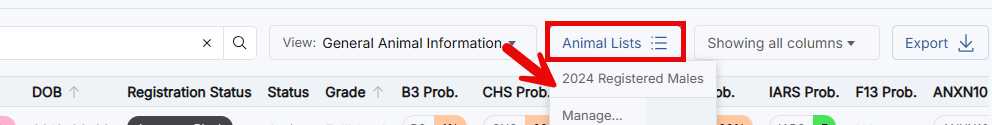 Choose The Saved List