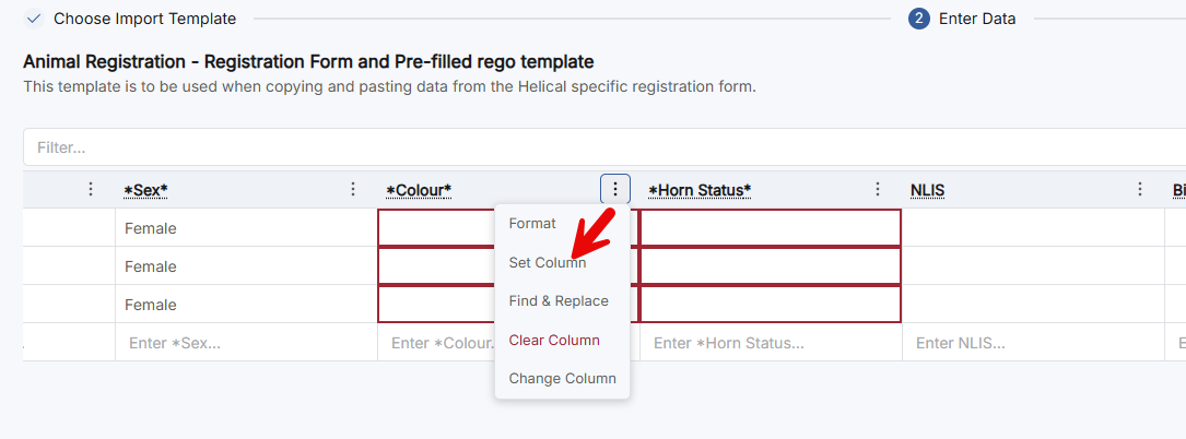 Select Set Column